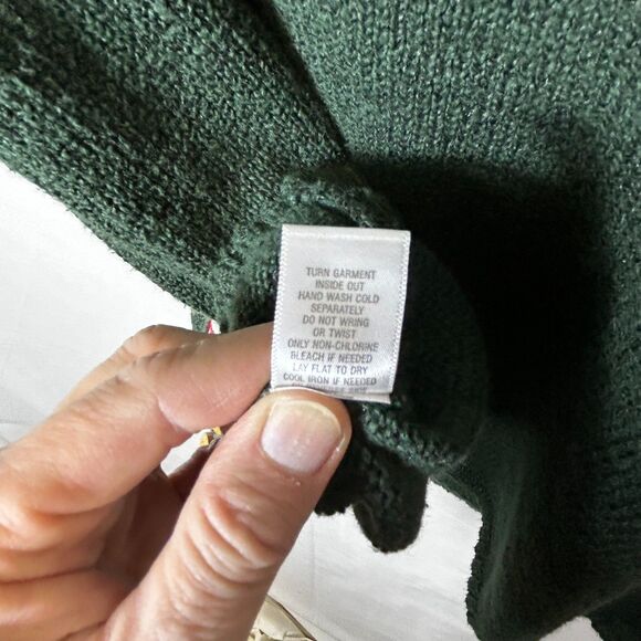 VTG C.J. Banks Women's Dark Green Embellished Christmas Full Zip Sweater Vest 1X - Picture 11 of 14